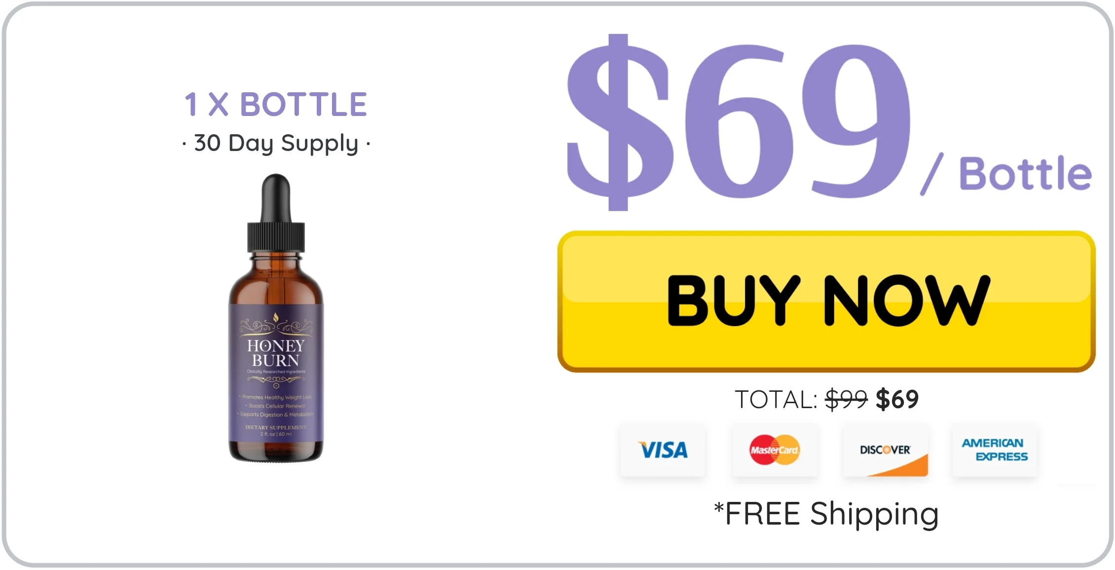 HoneyBurn™ 1 bottle pricing